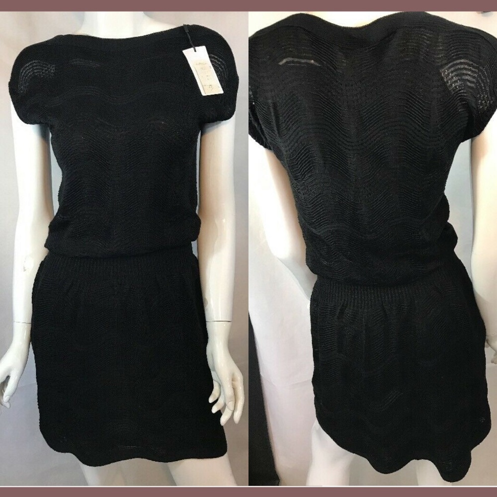NWT M Missoni Thin Knit Dress in Black [SZ‎ 6 US]